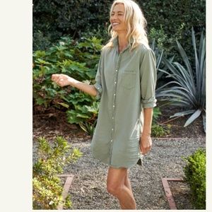 Frank and Eileen  Denim Dress - Sage